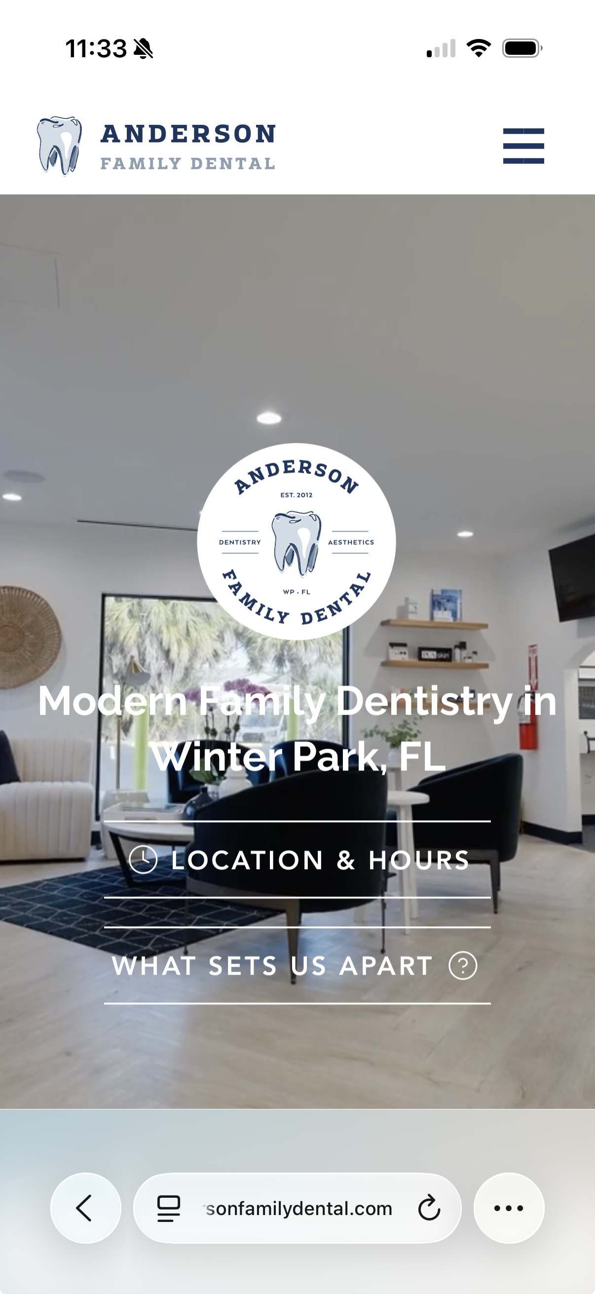 Mobile website screenshot